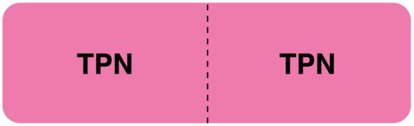Medical Use Labels - TPN, I.V. Line Identification Label, 3