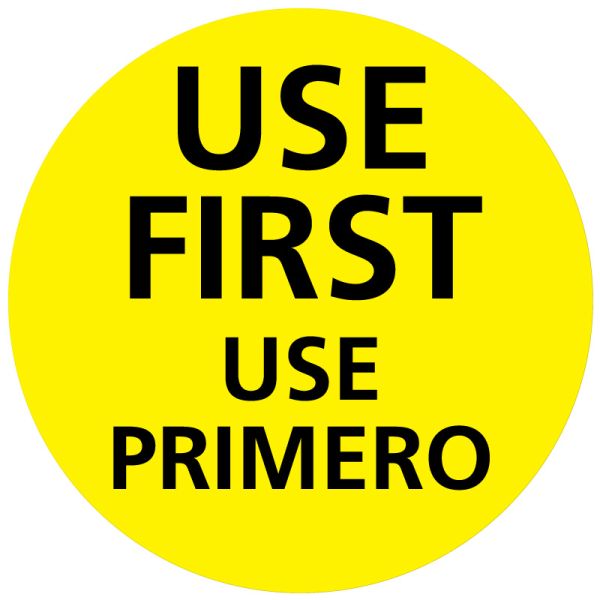 Medical Use Labels - Fluorescent Yellow Inventory Rotation Label, 2" x 2"