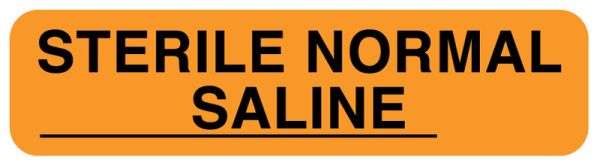 Medical Use Labels - Anesthesia Label, Sterile Normal Saline, 1-1/4" x 5/16"