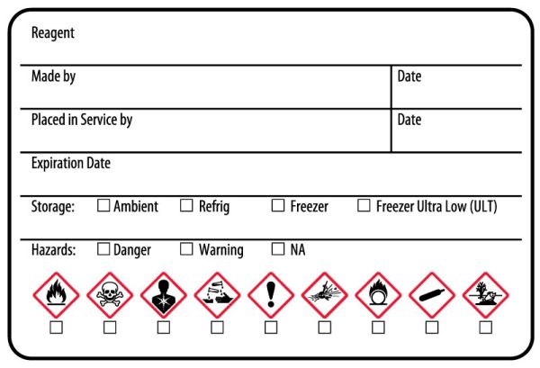 Medical Use Labels - Reagent GHS Label, 3 x 2 — Grayline Medical