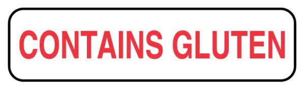 Medical Use Labels - CONTAINS GLUTEN, Food Communication Labels, 1-1/4" X 5/16",760/RL,WH