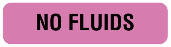 Medical Use Labels - NO FLUIDS, Nutrition Communication Labels, 1-1/4" x 5/16"