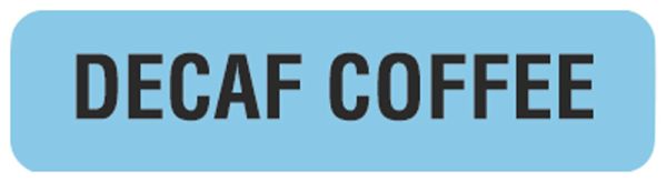 Medical Use Labels - DECAF COFFEE, Nutrition Communication Labels, 1-1/4" x 5/16"