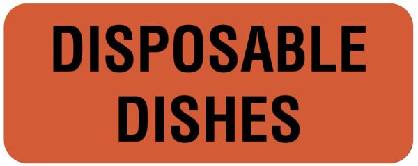 Medical Use Labels - DISPOSABLE DISHES, Nutrition Communication Labels, 2-1/4" x 7/8"