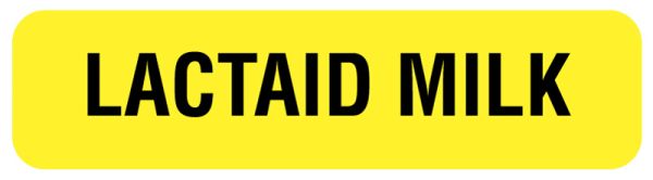 Medical Use Labels - LACTAID MILK, Nutrition Communication Labels, 1-1/4" x 5/16"