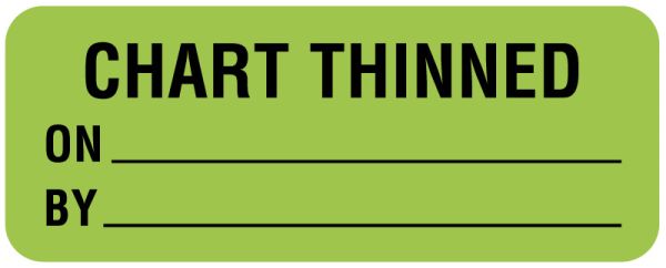 Medical Use Labels - Chart Thinned Label, 2-1/4" x 7/8"