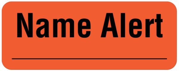 Name Alert Sign Printable Medical Use Labels - Name Alert Label, 2-1/4