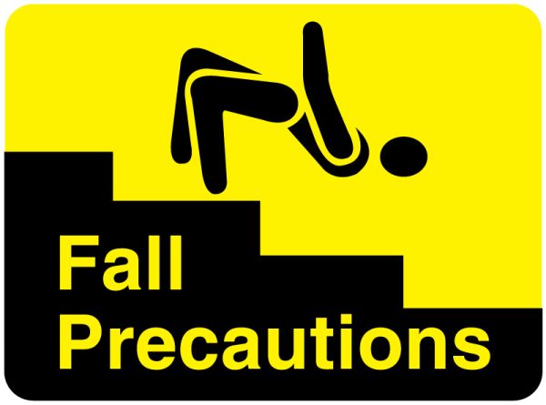 Medical Use Labels - Fall Precautions Label, 2-3/8