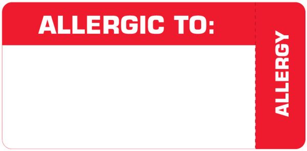 Medical Use Labels - Allergy Alert Label, 3-7/8