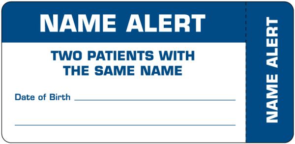 Medical Use Labels - Name Alert Label, 3-7/8" x 1-7/8"