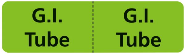 Medical Use Labels - G.I. Tube Line Identification Labels, 3" x 7/8"