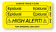 Medical Use Labels - EPIDURAL, Piggyback Line Identification Label, 3-1/4" x 1-3/4"