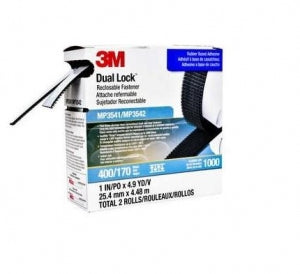 3M Healthcare Dual Lock Fastener - Dual Lock Fastener Strips, Black, 1" x 150', 400 Stem Density - SJ3541