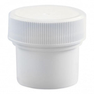 Uline White Round Wide-Mouth Plastic Jar - White Round Wide-Mouth Plastic Jars, 1/2 oz., White Cap - S-17037