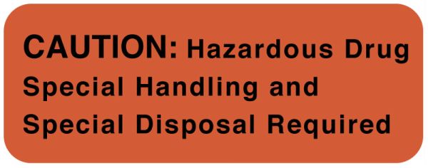 Medical Use Labels - CAUTION: Hazardous Drug/Special Handling label, 2" x 3/4"