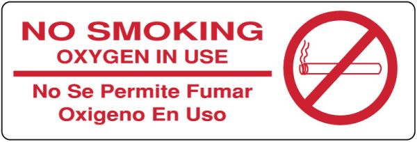 Medical Use Labels - No Smoking Label, 6" x 2"