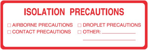 Isolation Label Printer Medical Use Labels - Isolation Precaution Labels, 6