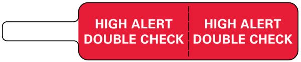 Medical Use Labels - HIGH ALERT Flag, 3-7/8" x 3/4"