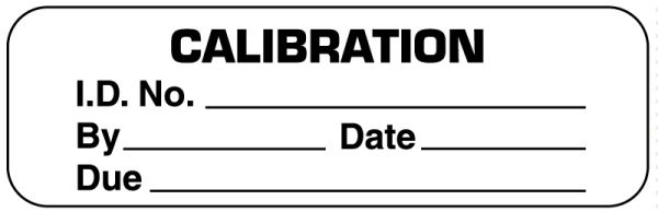 Medical Use Labels - Calibration Label, 2" x 1/2"