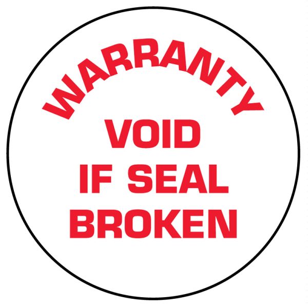 Medical Use Labels - White Tamper-Evident Warranty Void If Seal Broken Label, 3/4" x 3/4"