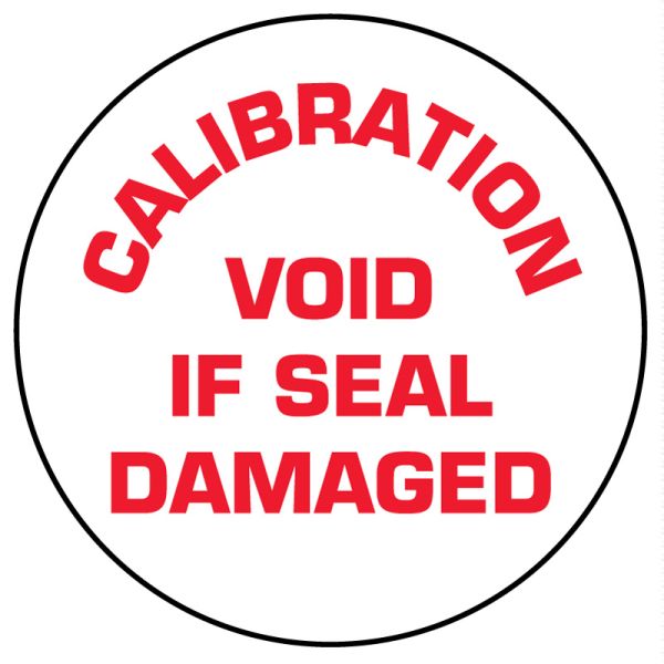 Medical Use Labels - White Tamper-Evident Calibration Void If Seal Damaged Label, 3/4" x 3/4"