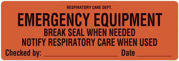 Medical Use Labels - Emergency Equipment Label, 6