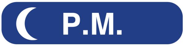 Medical Use Labels - P.M., Medication Instruction Label, 1-5/8" x 3/8"