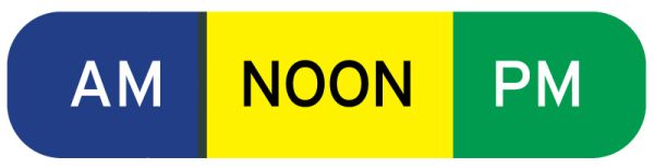 Noon Label Medical Use Labels - AM NOON PM, Medication Instruction Label, 1-5/8 ...