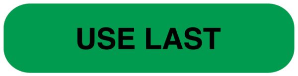Medical Use Labels - USE LAST, Medication Instruction Label, 1-5/8" x 3/8"