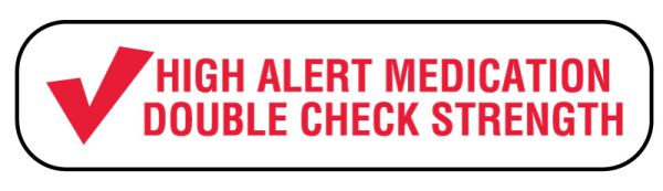 Medical Use Labels - High Alert, Medication Instruction Label, 1-5/8 ...