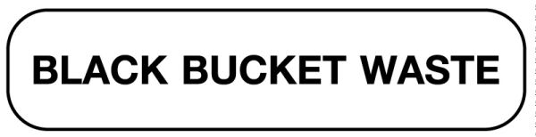 Medical Use Labels - BLACK BUCKET WASTE, Medication Instruction Label, 1-5/8" x 3/8"