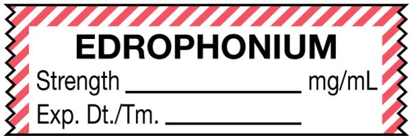 Medical Use Labels - Anesthesia Tape, Edrophonium mg/mL, 1-1/2" x 1/2"