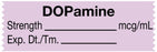 Medical Use Labels - Anesthesia Tape, DOPamine mcg/mL, 1-1/2" x 1/2"