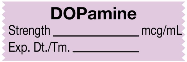Medical Use Labels - Anesthesia Tape, DOPamine mcg/mL, 1-1/2" x 1/2"