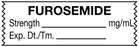 Medical Use Labels - Anesthesia Tape, Furosemide mg/mL, 1-1/2" x 1/2"