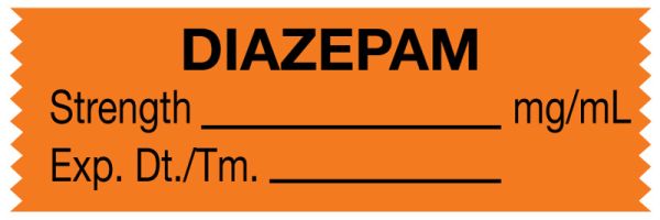 Medical Use Labels - Anesthesia Tape, Diazepam mg/mL, 1-1/2" x 1/2"