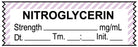 Medical Use Labels - Anesthesia Tape, Nitroglycerin mg/mL , Date Time Initial, 1-1/2" x 1/2"
