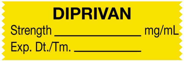 Medical Use Labels - Anesthesia Tape, Diprivan mg/mL, 1-1/2" x 1/2"