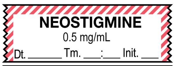 Medical Use Labels - Anesthesia Tape, NEOSTIGMINE 0.5 mg/mL DTI 1-1/2" x 1/2"