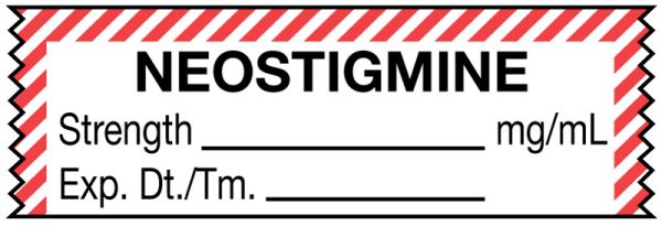 Medical Use Labels - Anesthesia Tape, Neostigmine mg/mL, 1-1/2" x 1/2"