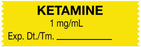 Medical Use Labels - Anesthesia Tape, Ketamine 1 mg/mL, 1-1/2" x 1/2"