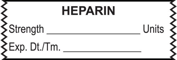 Medical Use Labels - Anesthesia Tape, Heparin Units, 1-1/2