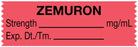 Medical Use Labels - Anesthesia Tape, Zemuron mg/mL, 1-1/2" x 1/2"