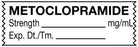 Medical Use Labels - Anesthesia Tape, Metoclopramide mg/mL, 1-1/2" x 1/2"