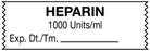 Medical Use Labels - Anesthesia Tape, Heparin 1000 Units/mL, 1-1/2" x 1/2"
