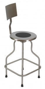 UMF Medical Stainless Steel Exam Stool with Back - Stainless Steel Exam Stool with Back and Screw Top - SS6700