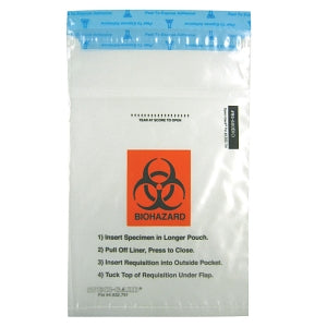 Uniflex Bio-Seal Specimen Bags - Biohazard Specimen Bag, Bio-Seal, wit ...