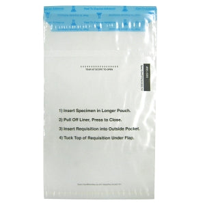 Uniflex Bio-Seal Specimen Bags - Specimen Bag with Pouch, 6" x 10" - 95-600