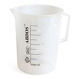 United Scientific Supplies, Inc. Plastic Beakers with Printed Graduations - Graduated Beaker with Handle, Polypropylene, 2000 mL, 4/Pack - P50806