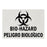 United Receptacle Waste / Trash Decals - Bio-Hazard Decals, Bilingual, 7" x 10" - CL1